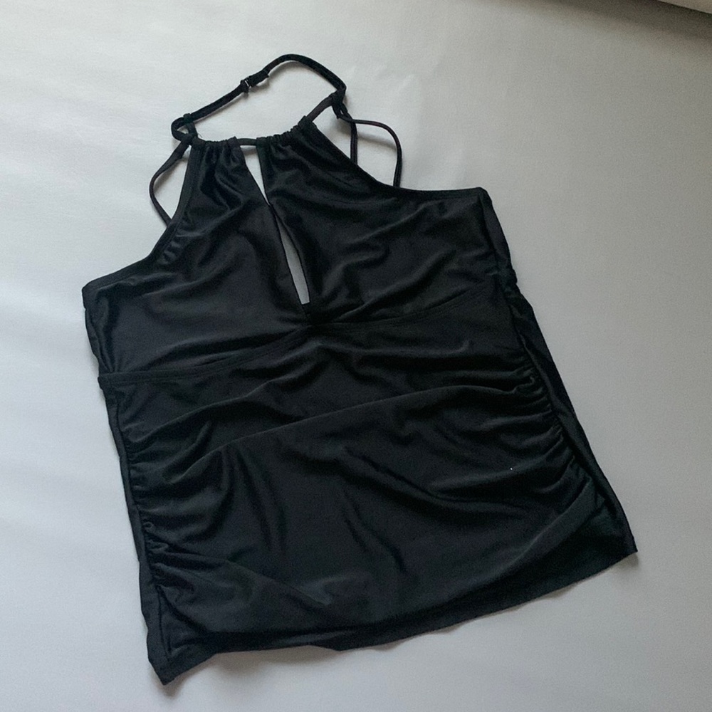 Ladies Black Halterneck Tankini Top Size Medium 8-10